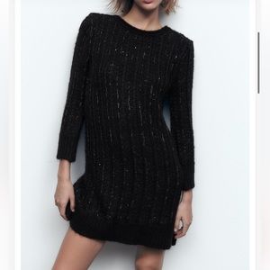 Zara Knit Open Back Holiday Winter Dress